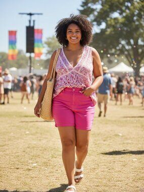 Penelope Rose Floral Tank Blouse – Lace Trim, Lightweight Rayon, Size 1X
